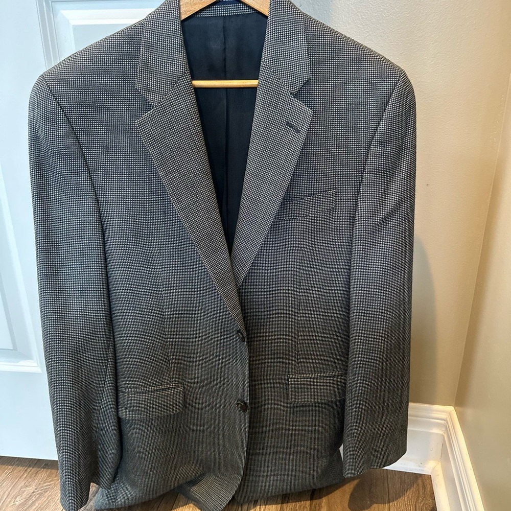 Lauren Ralph Lauren Houndstooth Black and White Silk Wool 40 L